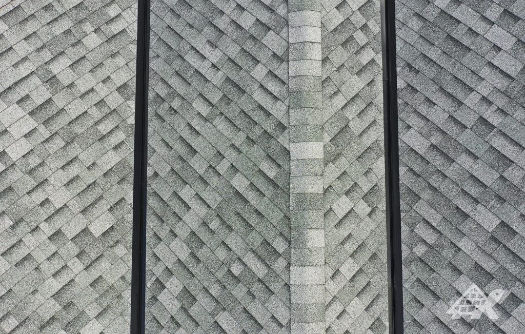 Close up of newly installed valley metal